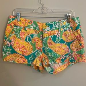 Lilly Pulitzer Walsh Shorts sz 6 VGUC print colorful floral pop goes the lemur
